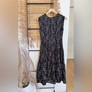 Halogen Flower Print Asymmetric Tiered Midi Dress Size XS